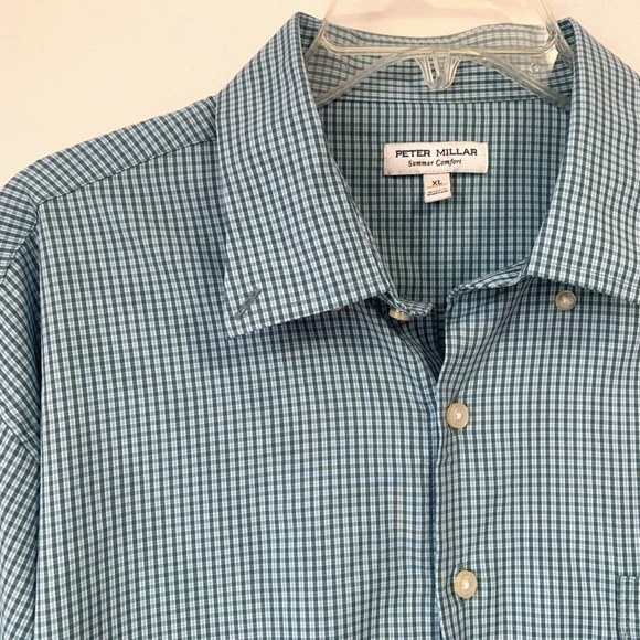 Peter Millar Other - Peter Millar Shirt Men's XL Summer Comfort Stretch Button Down Plaid Stretch